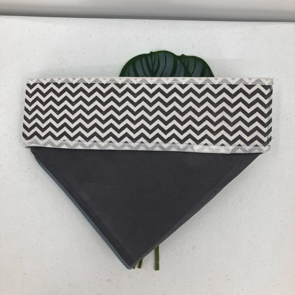 Joyoldelf Gray White Chevron Drawer Divider Collapsible Closet Cabinet Organizer